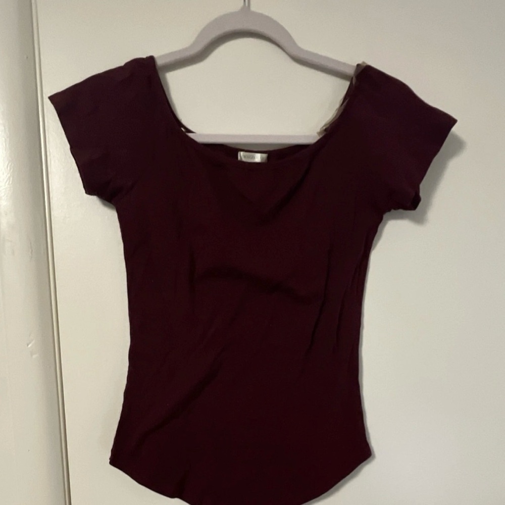 Bozzolo Short Sleeve Scoop Neck Top - Wine